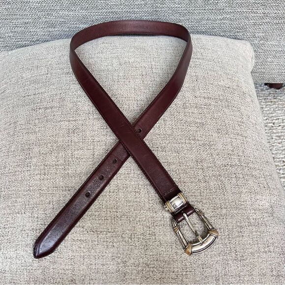 Vintage Fossil Brown Leather Belt With Ornate Buckle - Picture 9 of 9